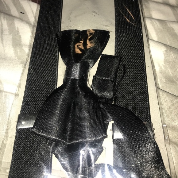 THINK VINTAGE ONLINE Accessories Black Boys Suspenders Bow Tie Set